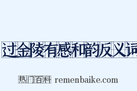 过金陵有感和韵反义词是什么意思的图片